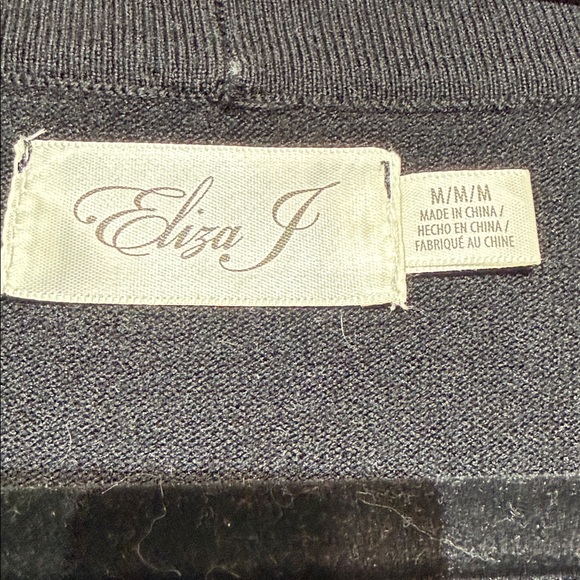 Eliza J Elegant Black Bolero Cropped 3/4 Sleeve Knit Sweater NWT Size Medium - Picture 3 of 6